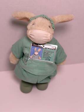 Vintage Hoppy VanderHare Mercy Me Hospital Top Doc Rabbit Plush 1997